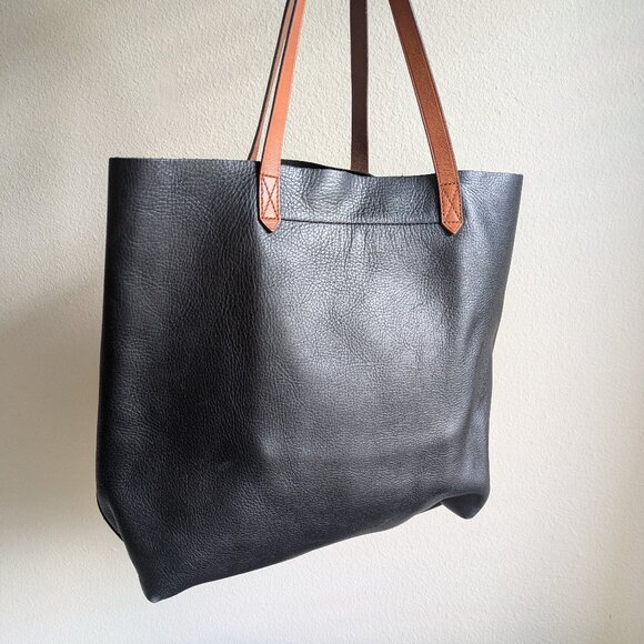 Madewell The Transport Black Leather Tote - Picture 8 of 9